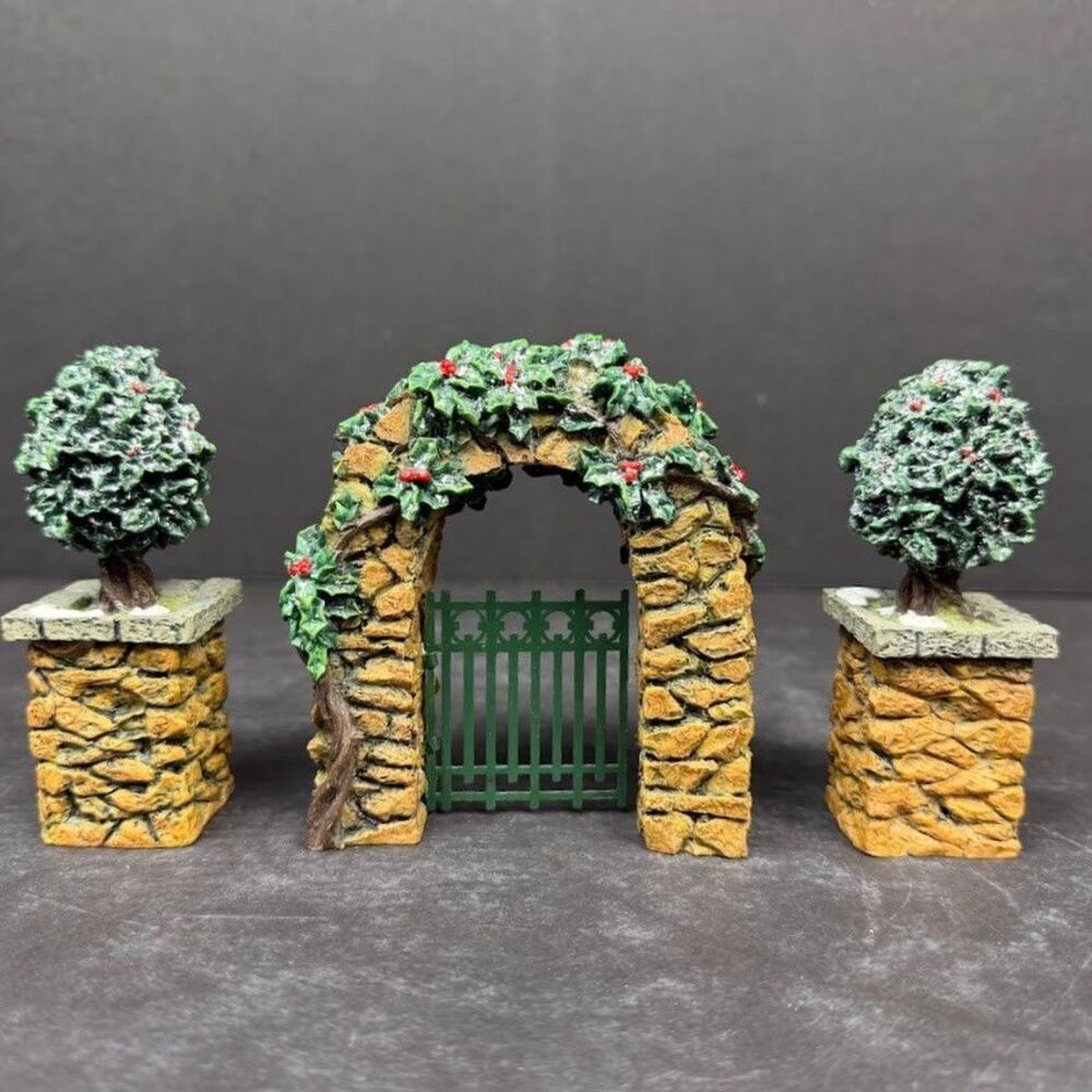Department 56 Village Accessories Stone Holly Corner Post & Archway 52648